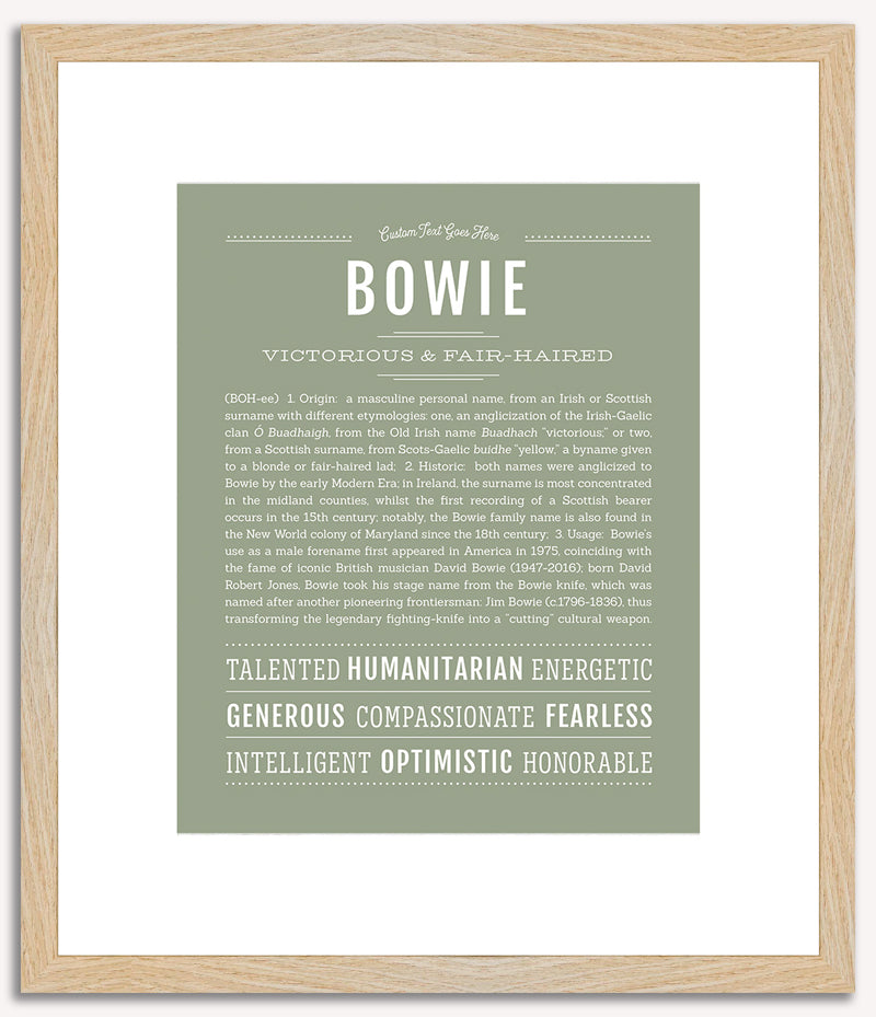 Bowie (male) | Name Art Print