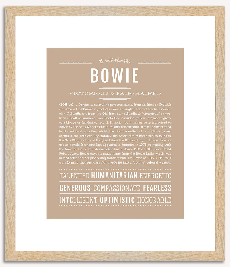 Bowie (male) | Name Art Print