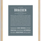 Braeden | Name Art Print