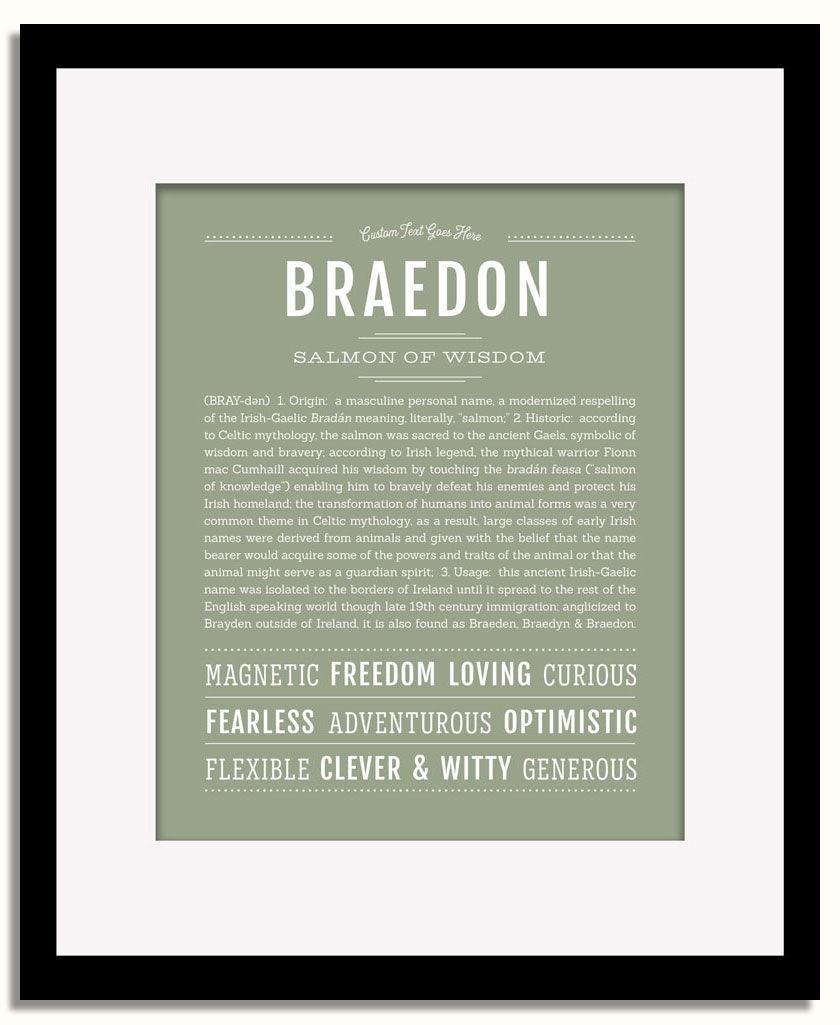 Frame Options | Sage | Black Frame, Matted