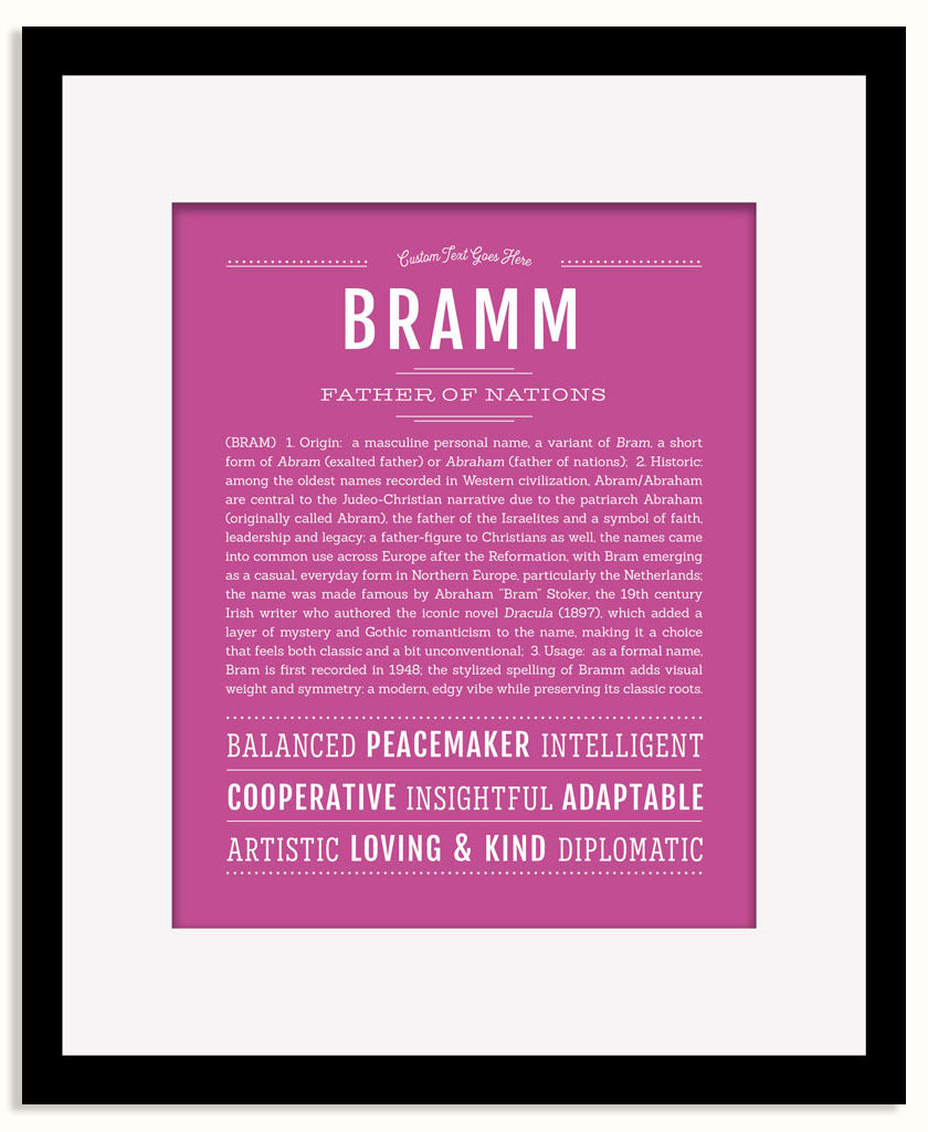 Frame Options | Dark Pink | Black Frame, Matted