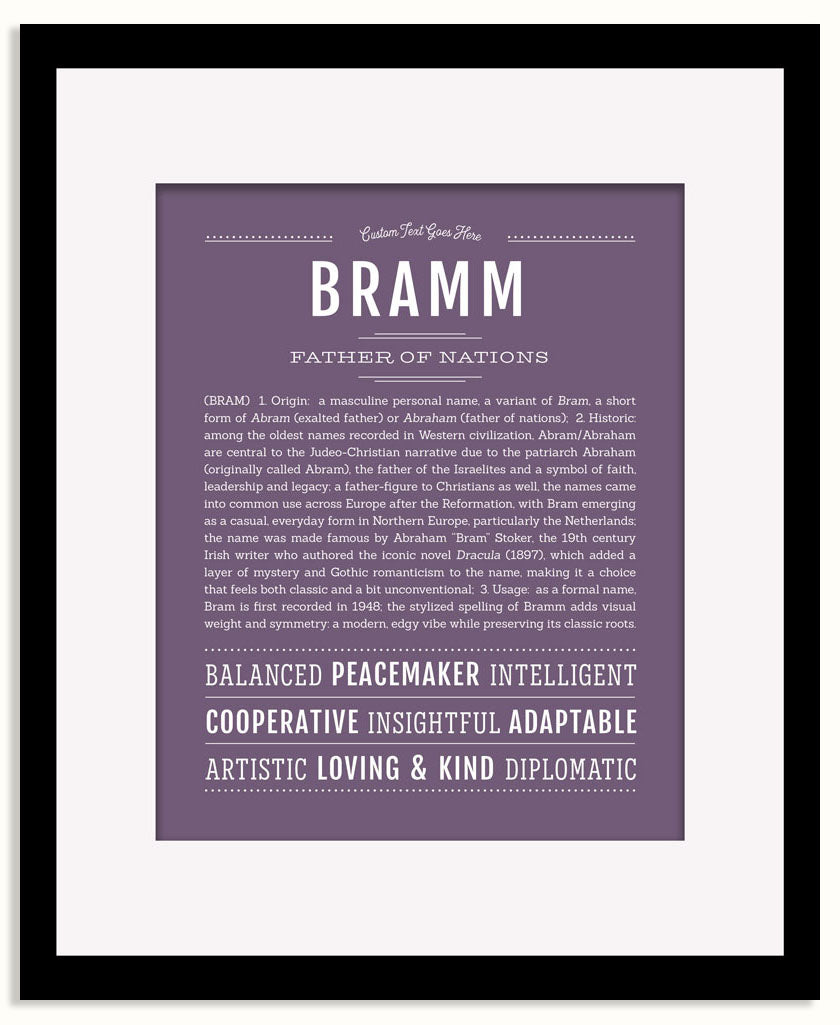 Frame Options | Deep Purple | Black Frame, Matted