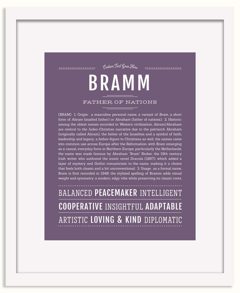 Frame Options | Deep Purple | White Frame, Matted