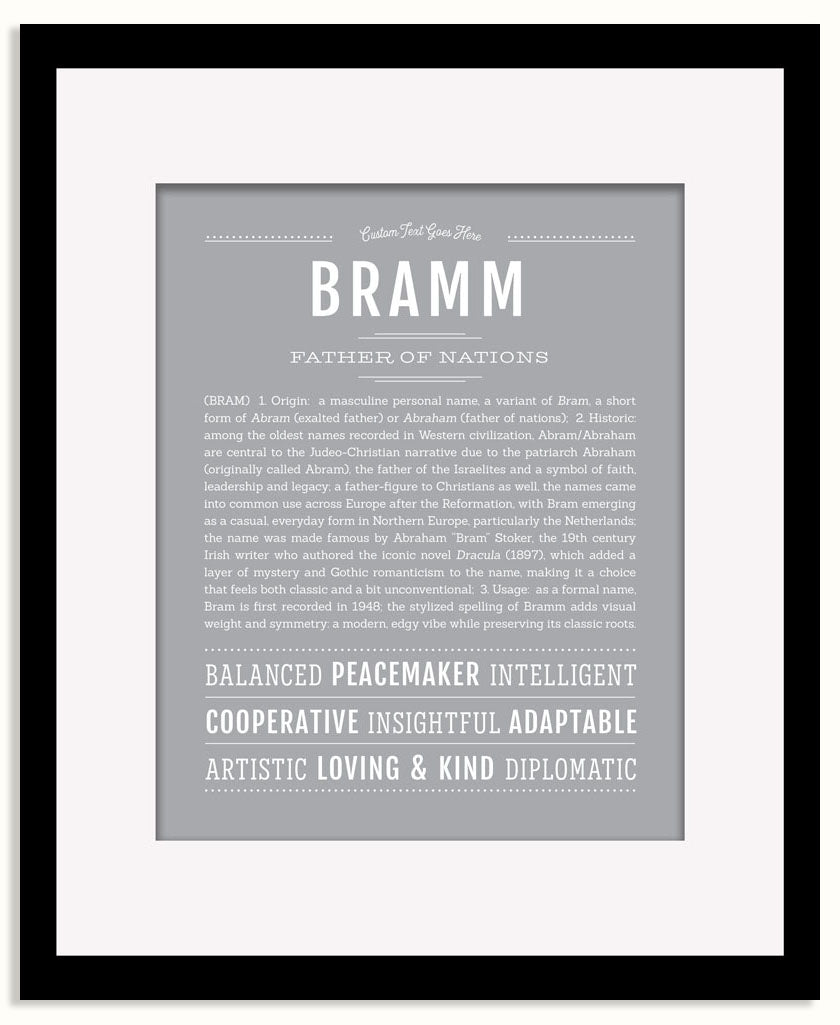 Frame Options | Light Gray | Black Frame, Matted