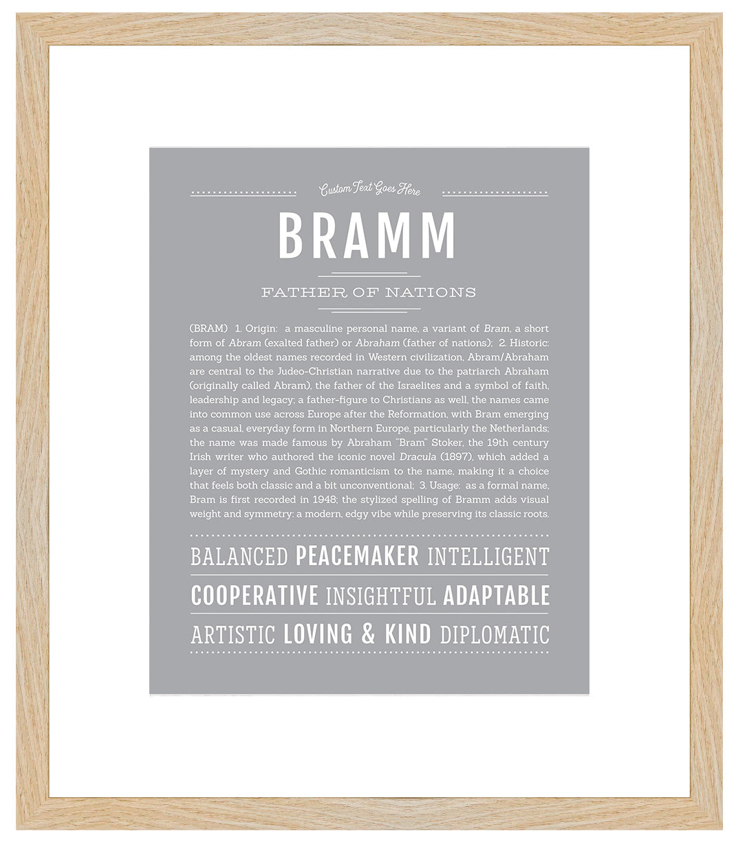 Frame Options | Light Gray | Maple Frame, Matted