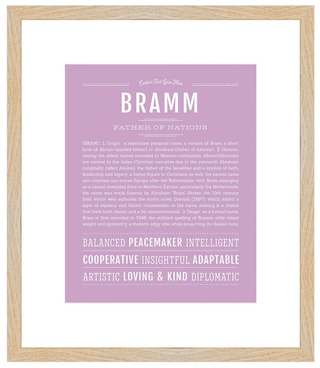 Frame Options | Lilac | Maple Frame, Matted