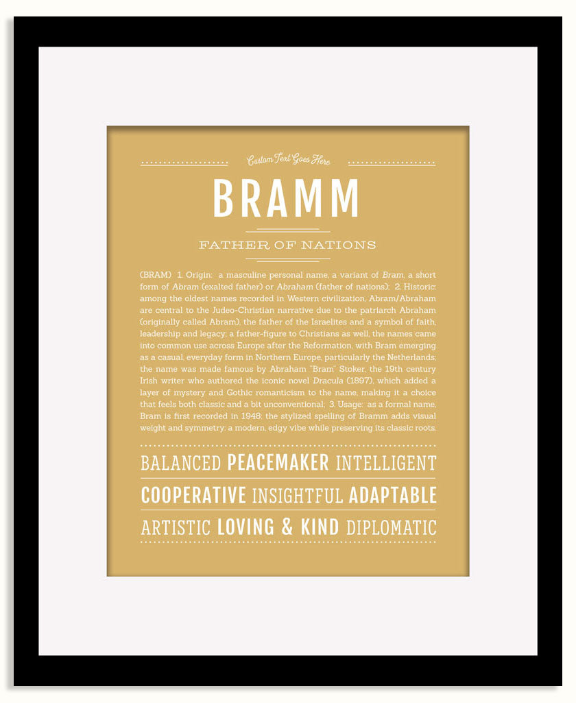 Frame Options | Matte Gold | Black Frame, Matted