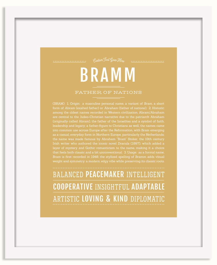 Frame Options | Matte Gold | White Frame, Matted