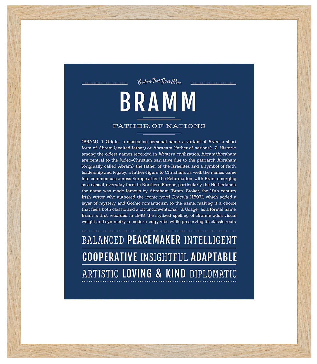 Frame Options | Midnight Blue | Maple Frame, Matted