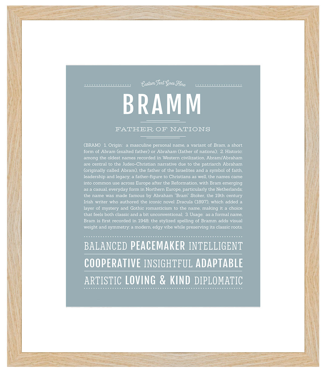 Frame Options | Powder Blue | Maple Frame, Matted