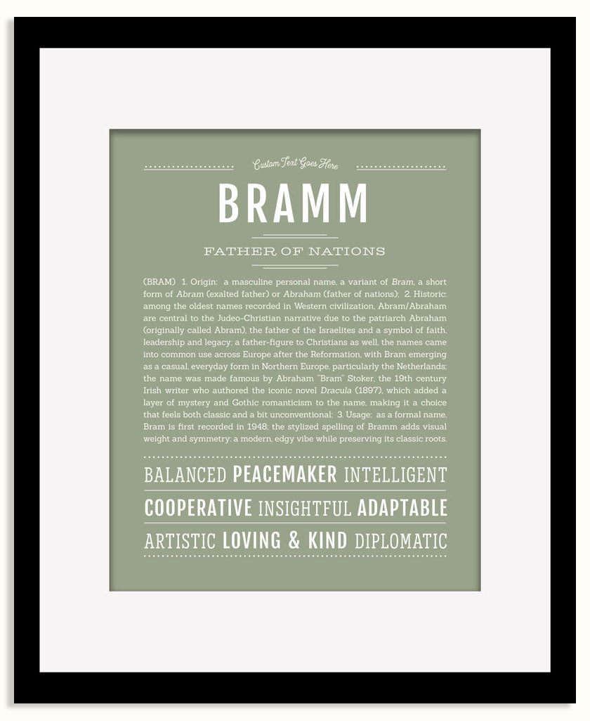 Frame Options | Sage | Black Frame, Matted