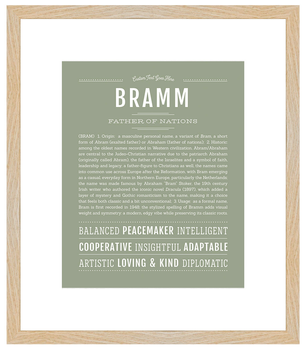 Frame Options | Sage | Maple Frame, Matted