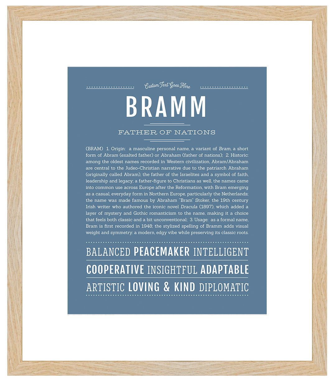 Frame Options | Steele Blue | Maple Frame, Matted