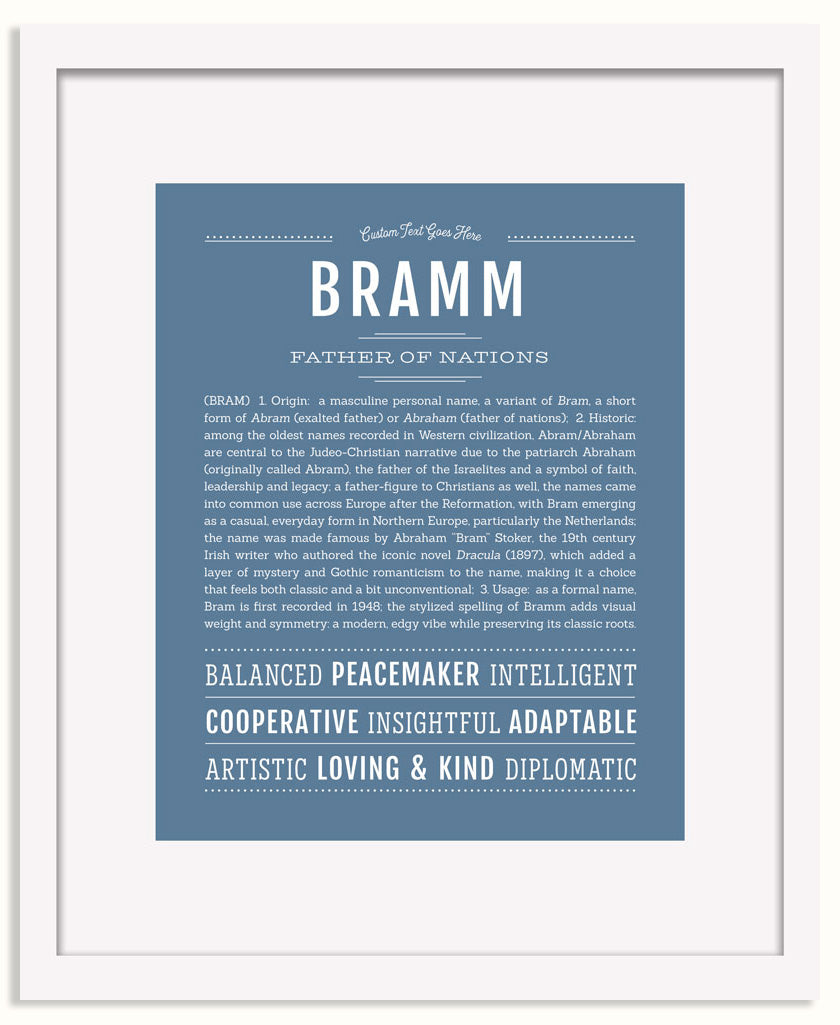 Frame Options | Steele Blue | White Frame, Matted