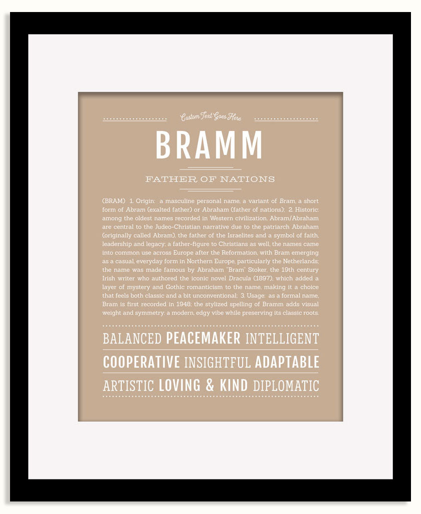 Frame Options | Tan | Black Frame, Matted