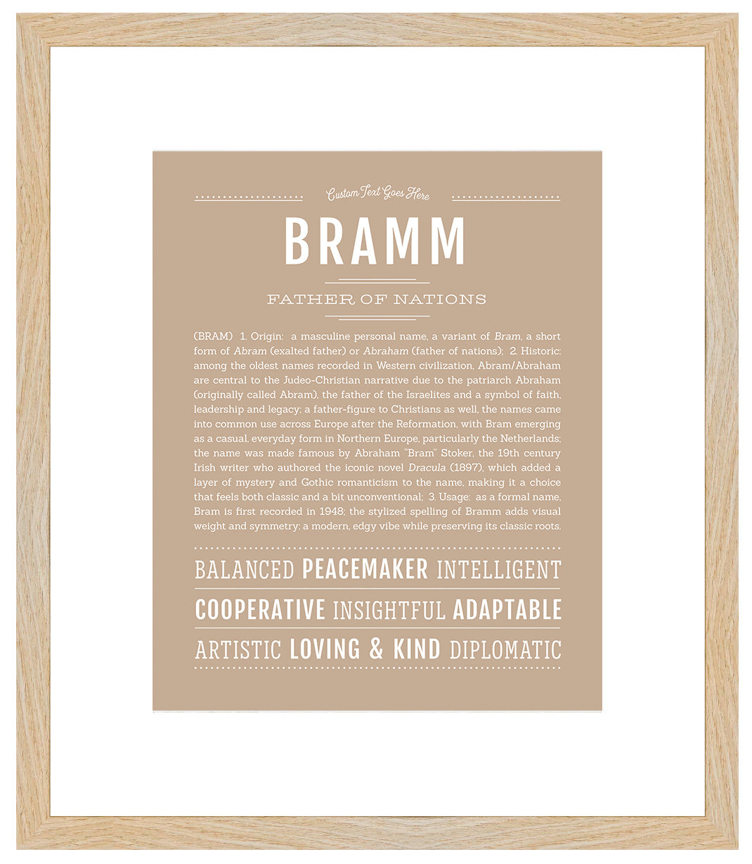 Frame Options | Tan | Maple Frame, Matted