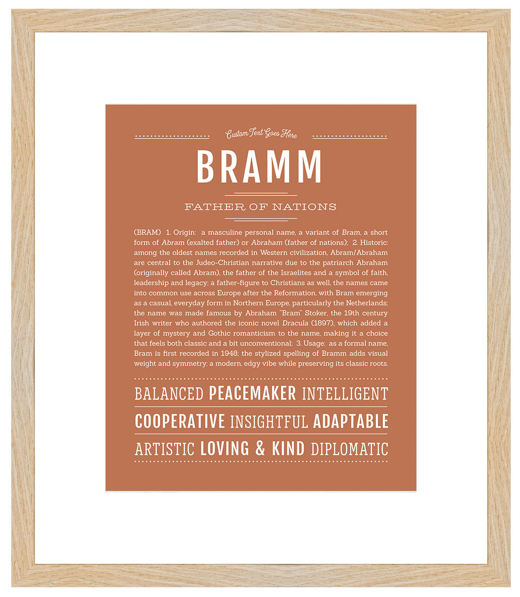 Frame Options | Terra Cotta | Maple Frame, Matted
