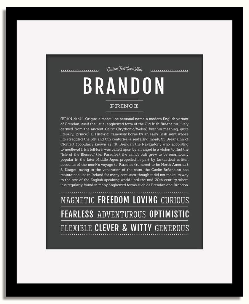 Frame Options | Charcoal Gray | Black Frame, Matted