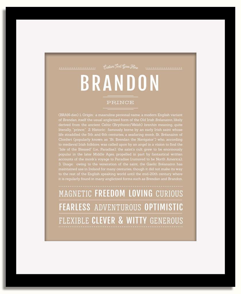 Frame Options | Tan | Black Frame, Matted