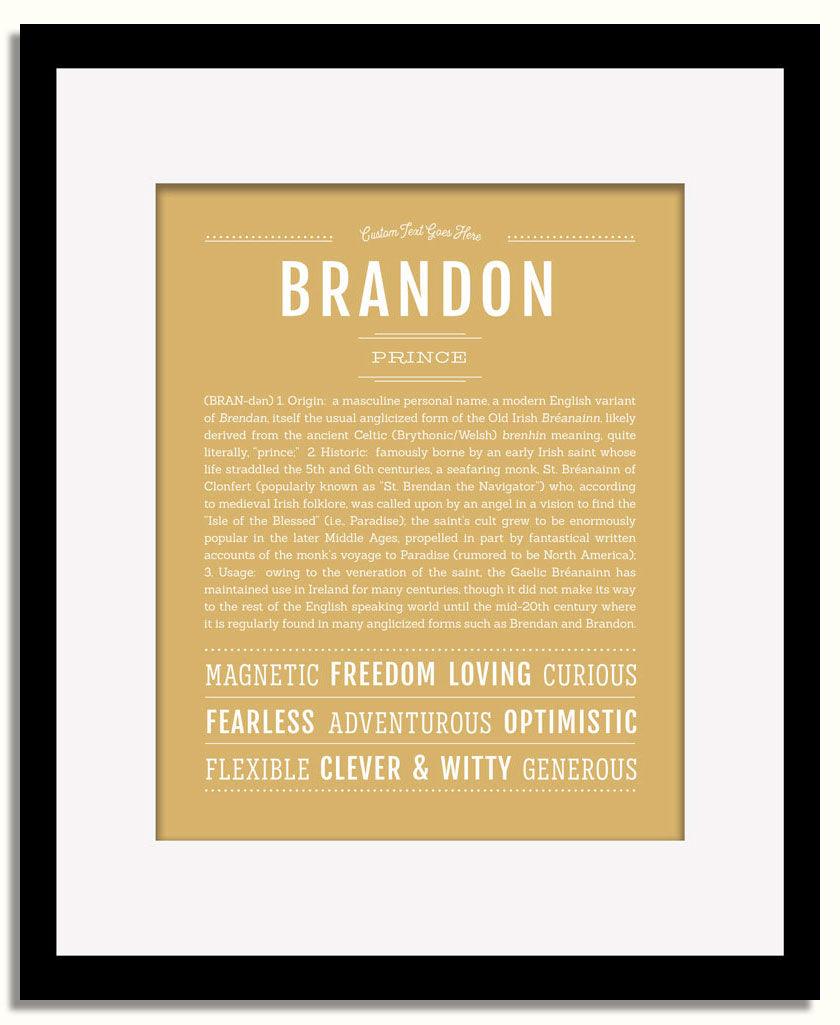 Frame Options | Matte Gold | Black Frame, Matted