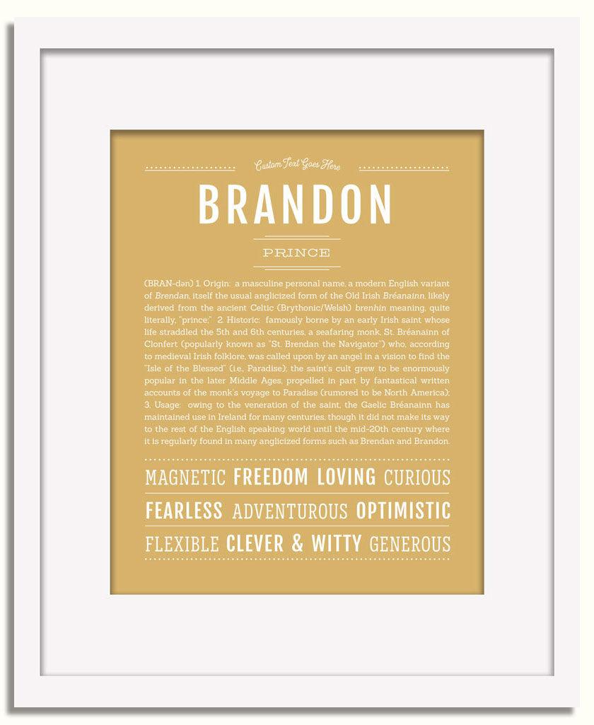 Frame Options | Matte Gold | White Frame, Matted