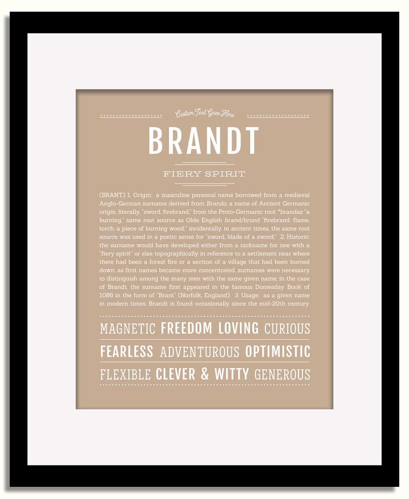 Frame Options | Tan | Black Frame, Matted