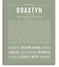 Braxtyn (female) | Name Art Print – Name Stories