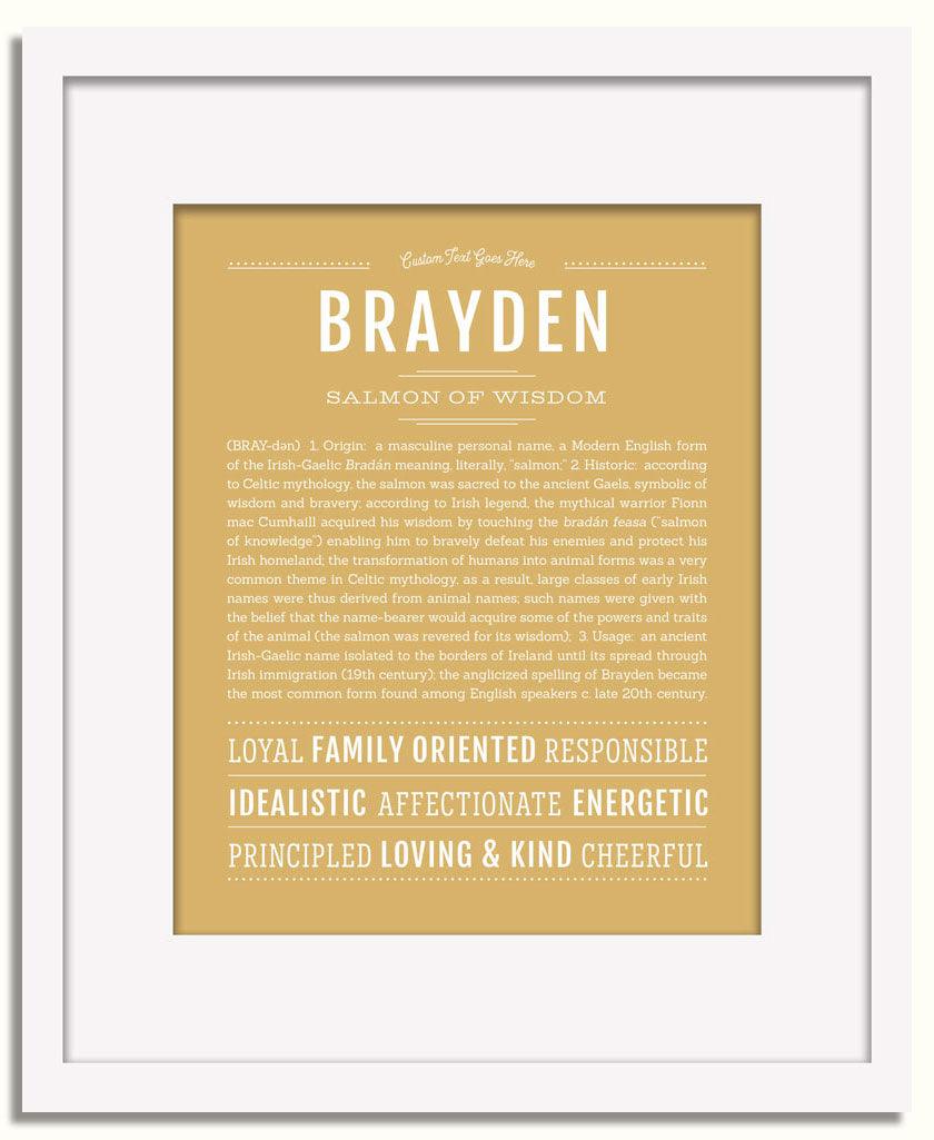 Frame Options | Matte Gold | White Frame, Matted