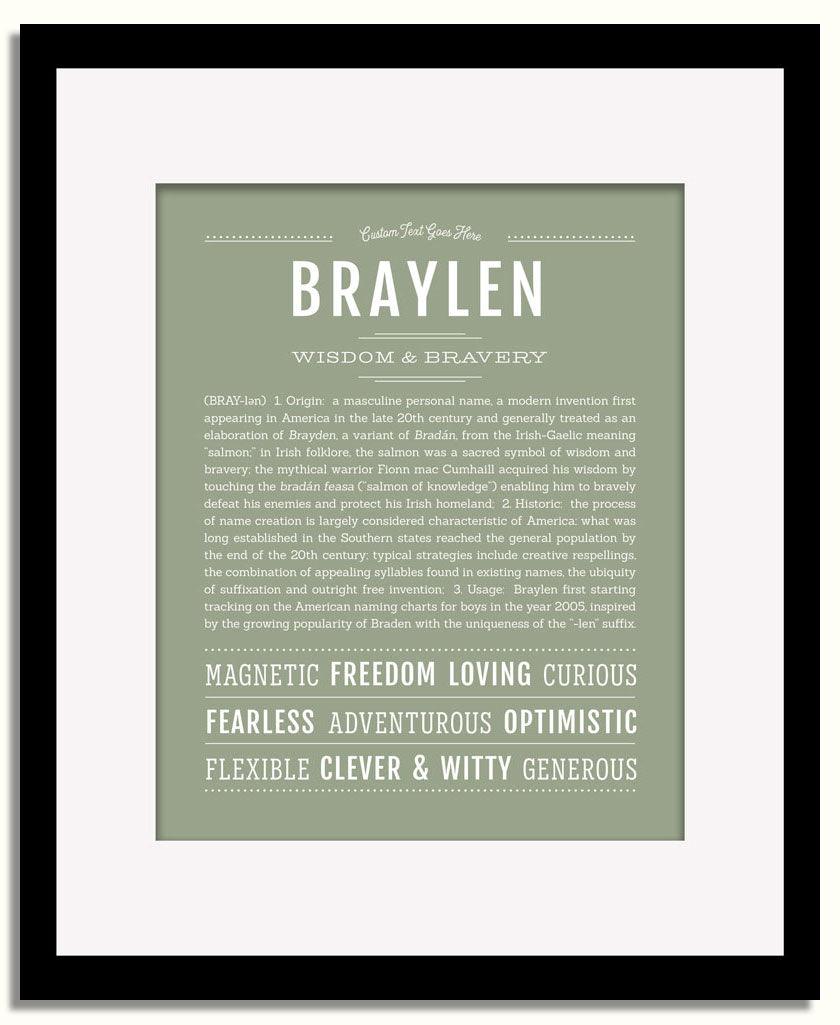 Frame Options | Sage | Black Frame, Matted