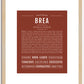 Brea | Name Art Print