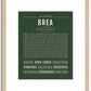 Brea | Name Art Print