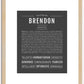 Brendon | Name Art Print