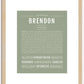 Brendon | Name Art Print