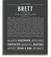 Brett Personalized Name Meaning Art Prints – Name Stories