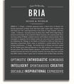 BRIA MEANING NAME visual data 2
