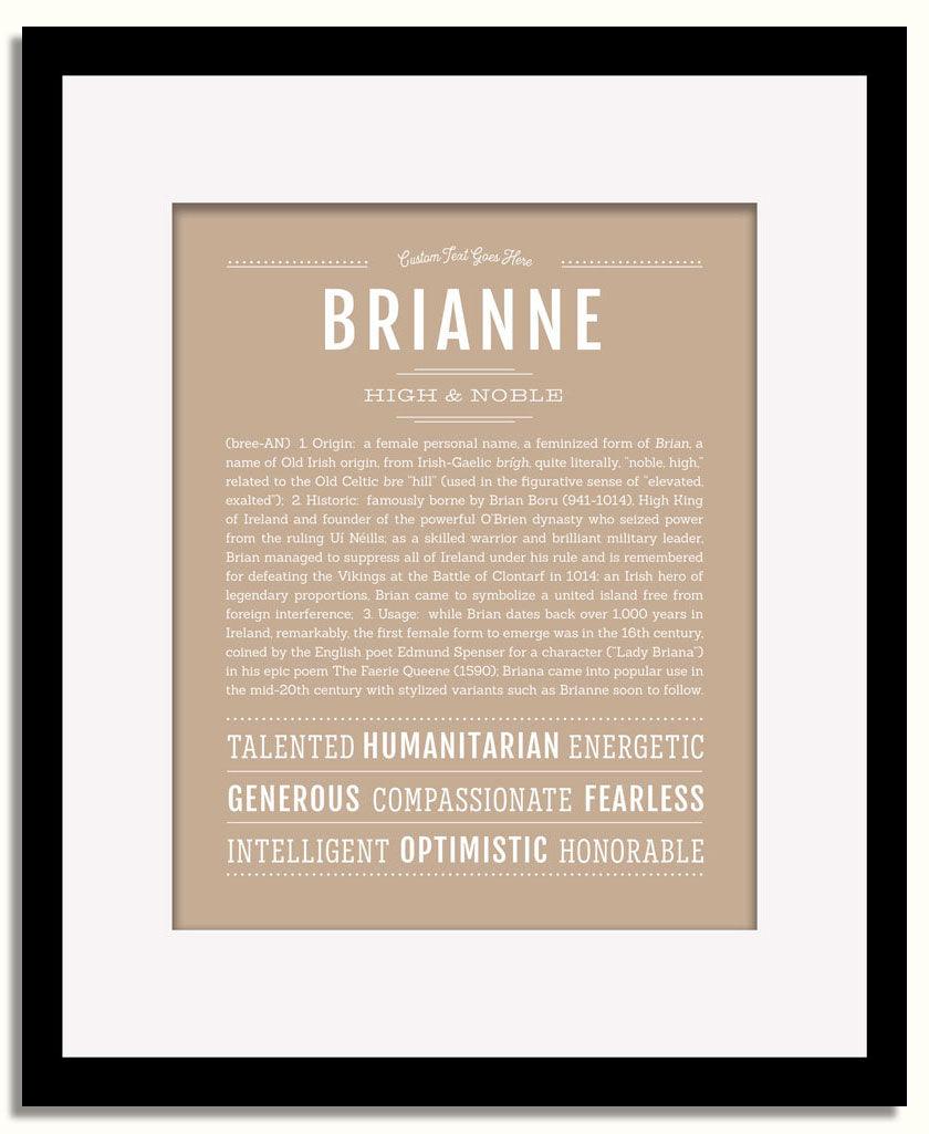 Frame Options | Tan | Black Frame, Matted