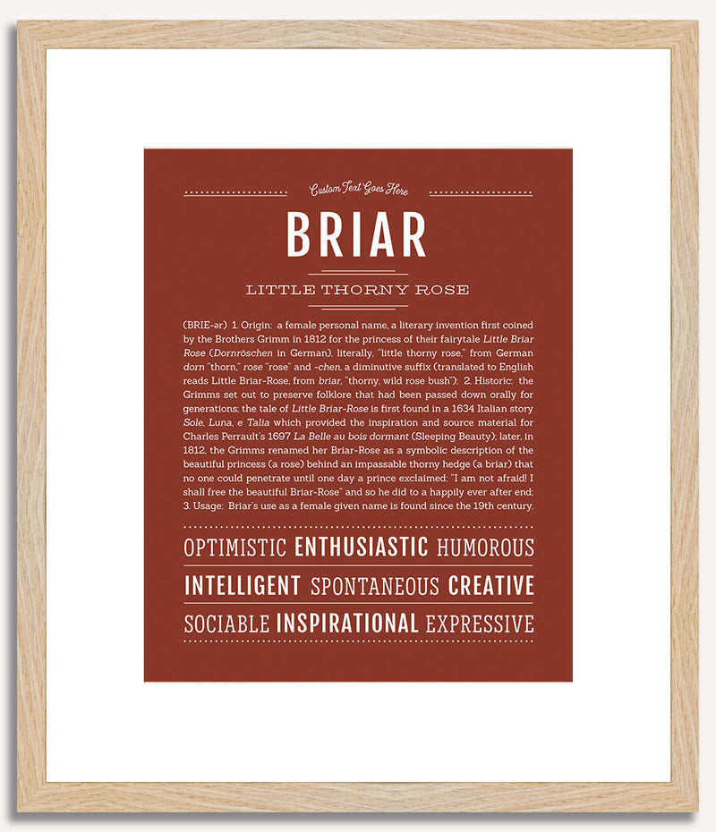 Briar (female) | Name Art Print