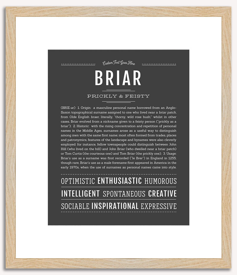 Briar (male) | Name Art Print