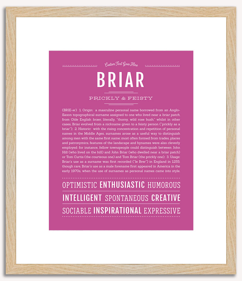 Briar (male) | Name Art Print