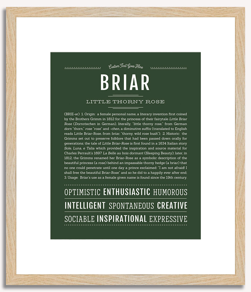 Briar (female) | Name Art Print