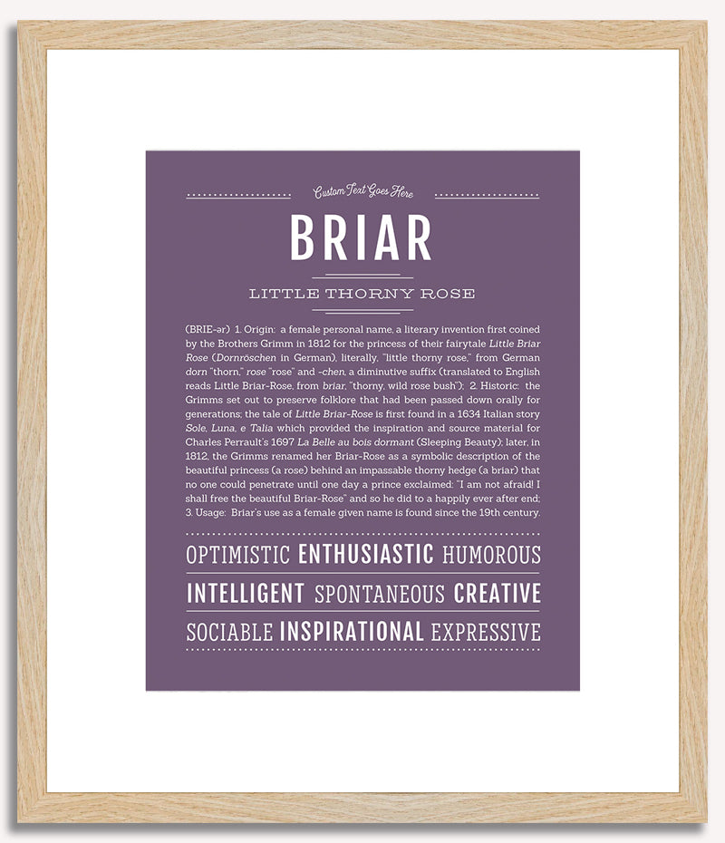 Briar (female) | Name Art Print