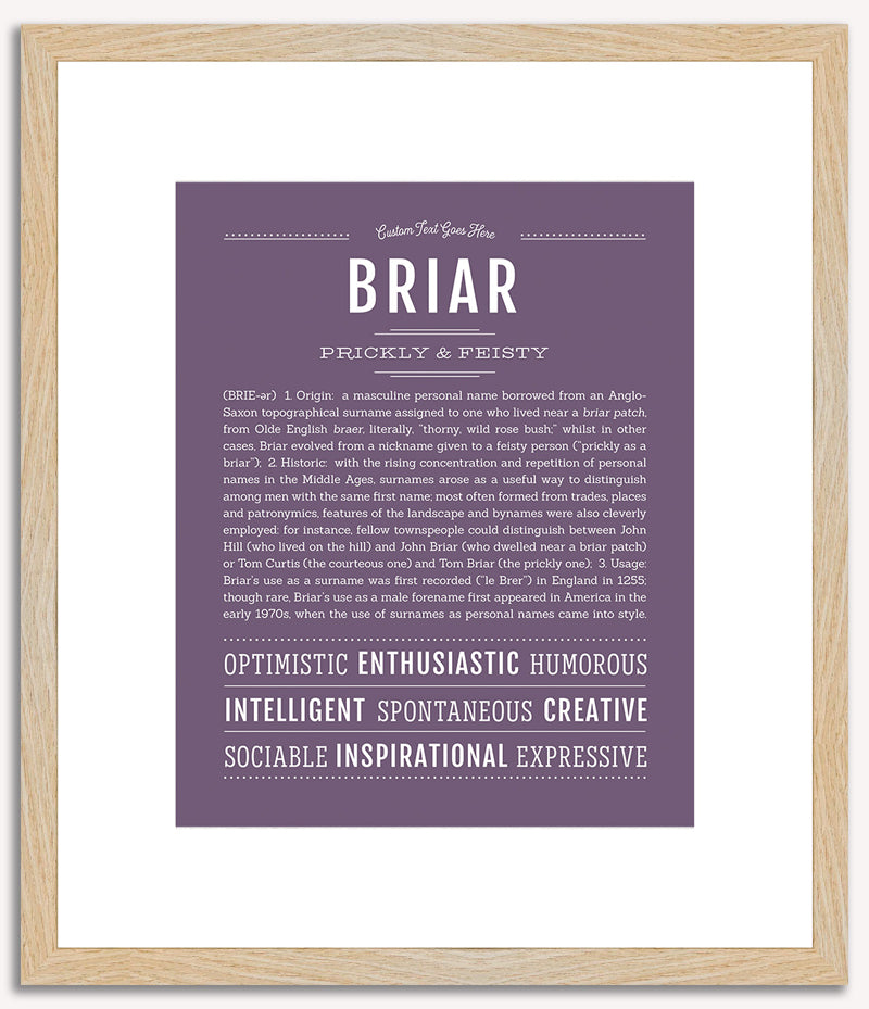 Briar (male) | Name Art Print