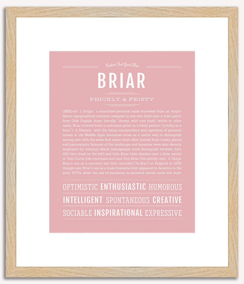 Briar (male) | Name Art Print