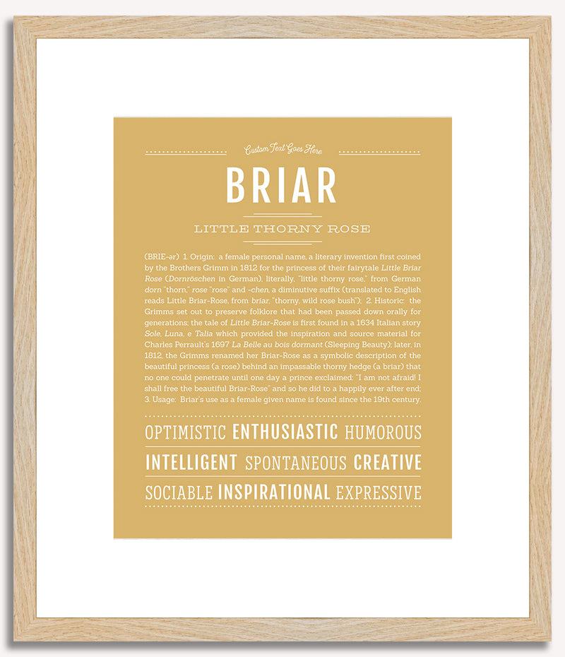 Briar (female) | Name Art Print