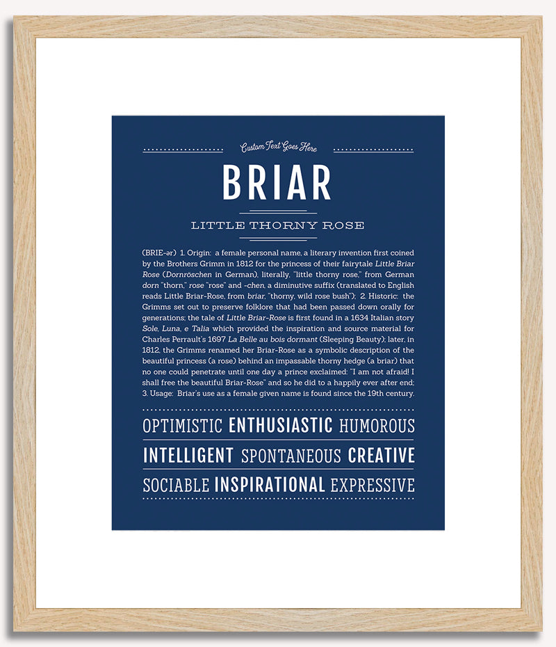 Briar (female) | Name Art Print