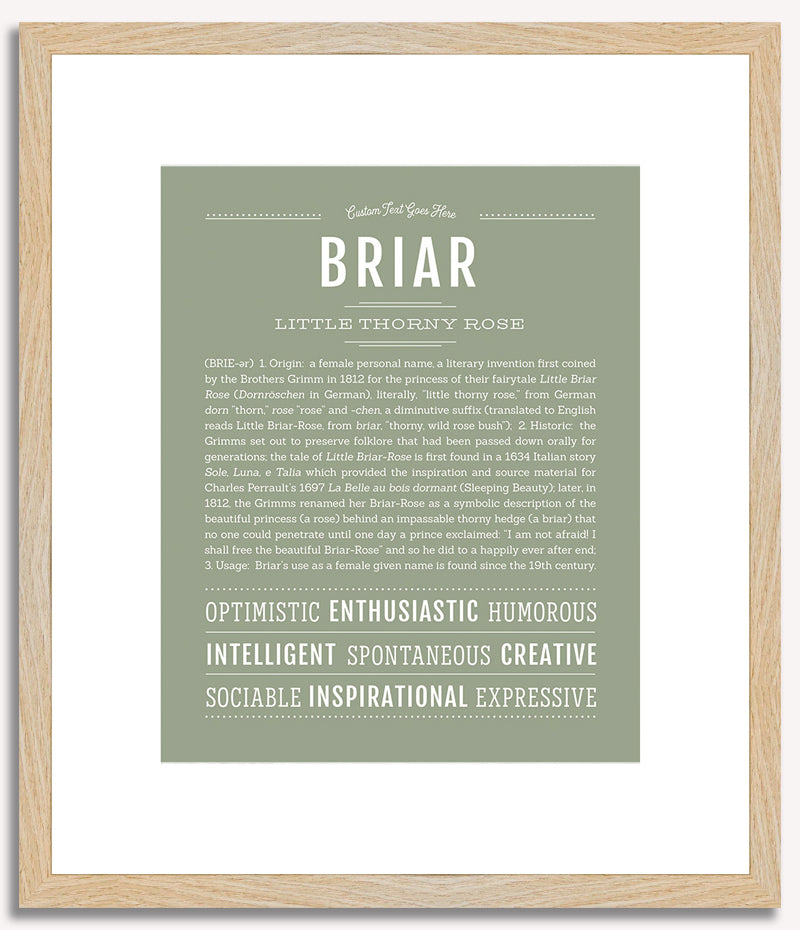 Briar (female) | Name Art Print