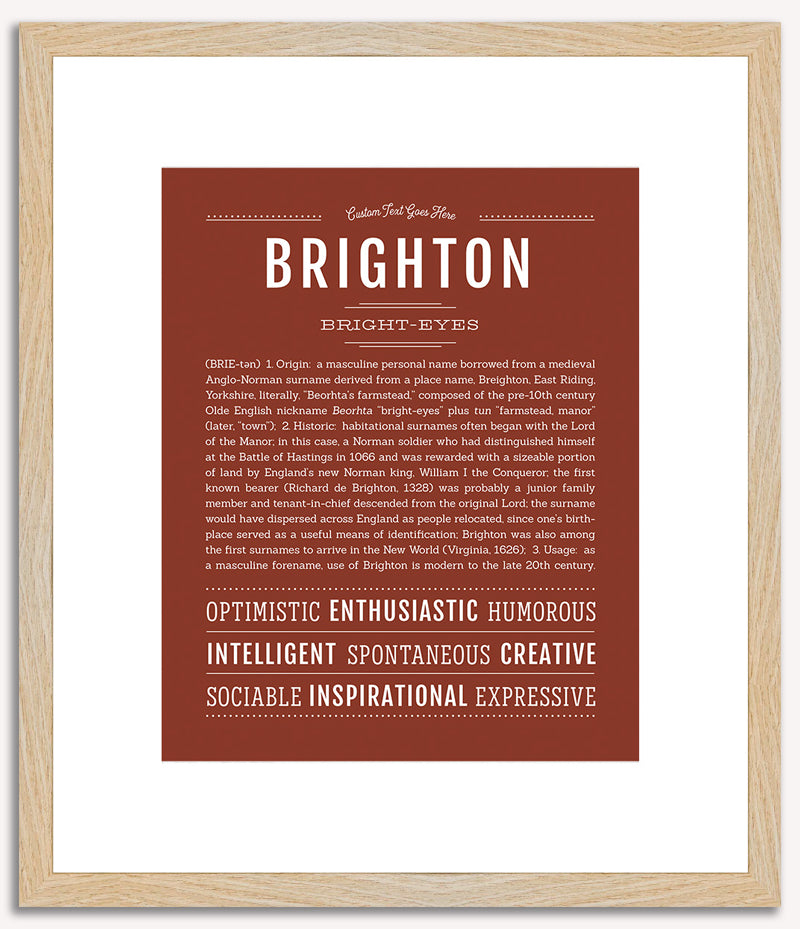 Brighton (male) | Name Art Print