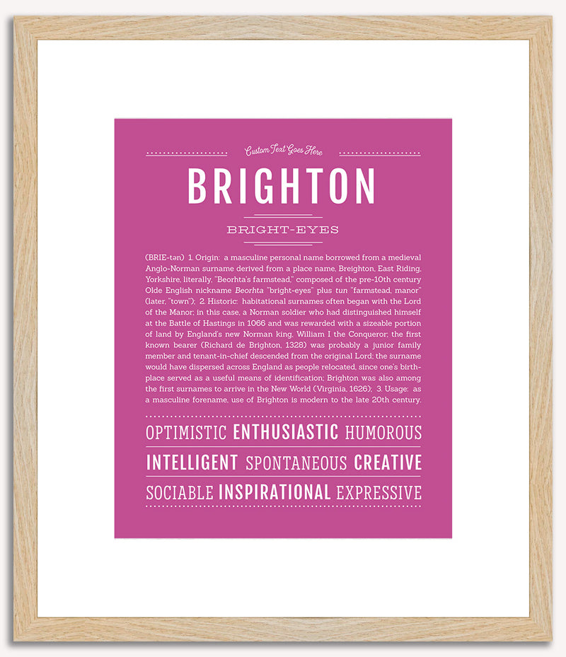 Brighton (male) | Name Art Print