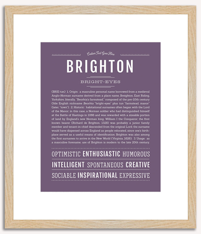 Brighton (male) | Name Art Print