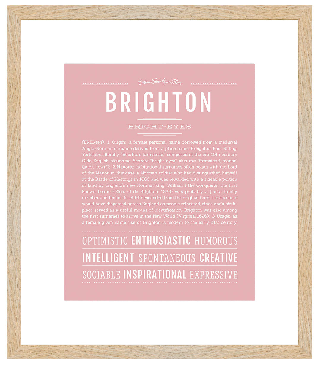 Brighton (male) | Name Art Print